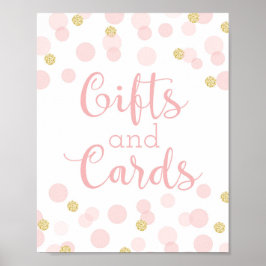 Roze Gold Confetti Baby shower Giften & Kaarten Si Poster