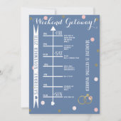 Roze Gold Confetti Bachelorette Weekend Getaway Kaart (Voorkant)