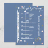 Roze Gold Confetti Bachelorette Weekend Getaway Kaart (Voorkant / Achterkant)