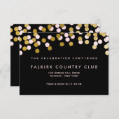 Roze | Gold Confetti Bat Mitzvah Reception Card Informatiekaartje (Voorkant / Achterkant)