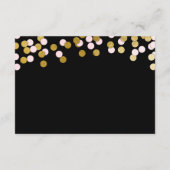 Roze | Gold Confetti Bat Mitzvah Reception Card Informatiekaartje (Achterkant)