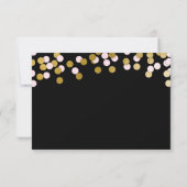 Roze | Gold Confetti Bat Mitzvah RSVP-respons RSVP Kaartje (Achterkant)