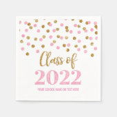 Roze Gold Confetti Klasse 2022 Servet (Voorkant)