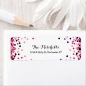 Roze + Gold Confetti Party Return Address Labels (Insitu)