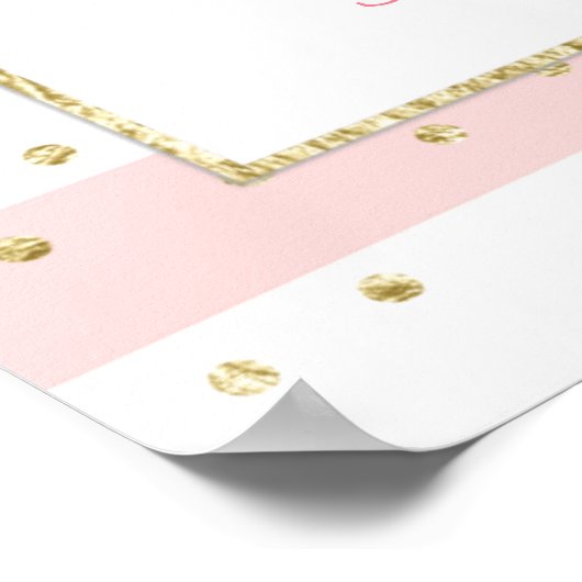 Roze Gold Confetti Welkom Poster (Hoek)