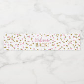 Roze Gold Confetti Welkom terug Waterfles Etiket (Enkel label)
