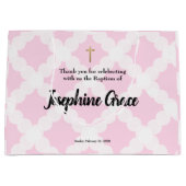 Roze Gold Cross - op maat gemaakt babymeisje Groot Cadeauzakje (Voorkant)