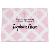 Roze Gold Cross - op maat gesneden babymeisje Chri Groot Cadeauzakje