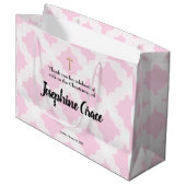 Roze Gold Cross - op maat gesneden babymeisje Chri Groot Cadeauzakje