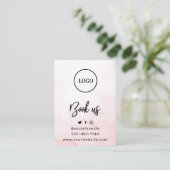 Roze Gold Custom Logo Botox Aftercare Card Visitekaartje (Staand voorkant)