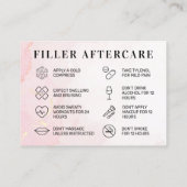 Roze Gold Custom Logo Filler Aftercare Card Visitekaartje (Achterkant)