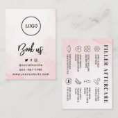 Roze Gold Custom Logo Filler Aftercare Card Visitekaartje (Voorkant / Achterkant)