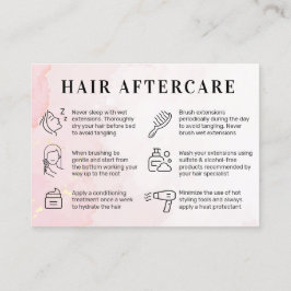 Roze Gold Custom Logo Hair Aftercare Card Visitekaartje