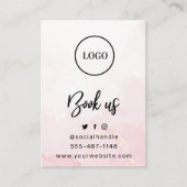 Roze Gold Custom Logo Hair Aftercare Card Visitekaartje (Voorkant)