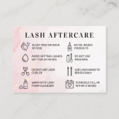 Roze Gold Custom Logo Lash Aftercare Card Visitekaartje (Achterkant)
