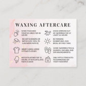 Roze Gold Custom Logo Waxing Aftercare Card Visitekaartje (Achterkant)
