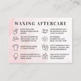Roze Gold Custom Logo Waxing Aftercare Card Visitekaartje