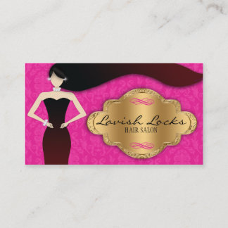 Roze Gold Damask Hair Stylist Salon Visitekaartje