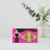 Roze Gold Damask Hair Stylist Salon Visitekaartje (Staand voorkant)