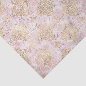 Roze Gold Damask-handschriftenontkoppeling Tissuepapier (Detail)