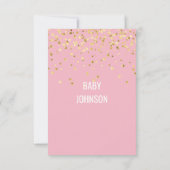 Roze Gold DANK JE Baby shower Girl | FOTO Bedankkaart (Achterkant)