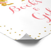 Roze Gold Dino Girl waterverf Cadeaubord Poster (Hoek)