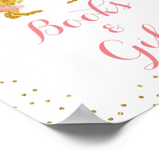 Roze Gold Dino Girl waterverf Cadeaubord Poster (Hoek)