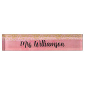 Roze Gold Docent Professional Naambordje (Voorkant)