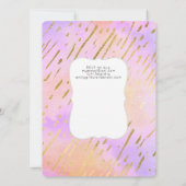 Roze Gold Drip Glitter Unicorn Sjabloon Kaart (Achterkant)