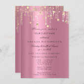 Roze Gold Drives Confetti Bridal Birthday Kaart (Voorkant / Achterkant)