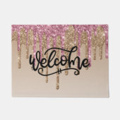 Roze & Gold Driving Glitter Welkom Deurmat (Voorkant)