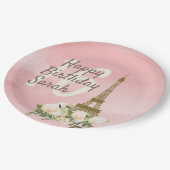 Roze Gold Eiffel Tower Sweet Zestien verjaardag Papieren Bordje (Gekanteld)
