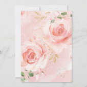 Roze & Gold Einladung zur Taufe mit Rosen Kaart (Achterkant)