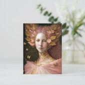 Roze Gold Fairy Fae Woman Fantasy Art Briefkaart (Staand voorkant)