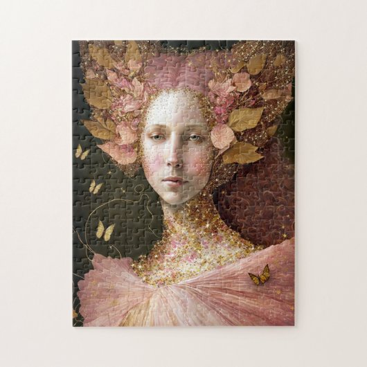 Roze Gold Fairy Fae Woman Fantasy Art Legpuzzel (Verticaal)