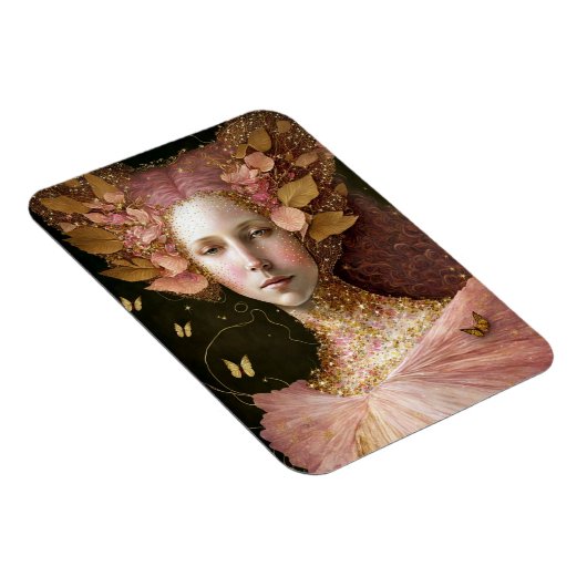 Roze Gold Fairy Fae Woman Fantasy Art Magneet (Rechterzijde)