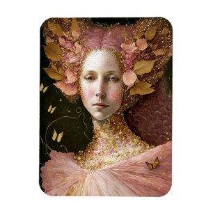 Roze Gold Fairy Fae Woman Fantasy Art Magneet