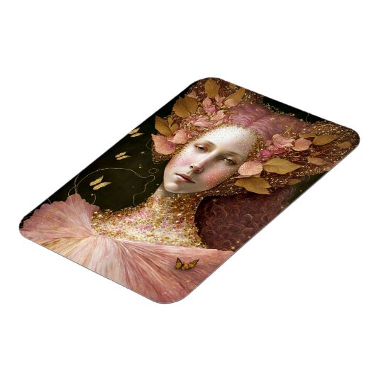 Roze Gold Fairy Fae Woman Fantasy Art Magneet (Linkerzijde)