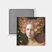 Roze Gold Fairy Fae Woman Fantasy Art Magneet (Voorkant / Achterkant)