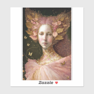 Roze Gold Fairy Fae Woman Fantasy Art Sticker
