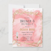 Roze Gold Fairytale Brunch & bubel Uitnodiging (Voorkant)