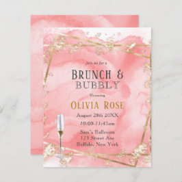 Roze Gold Fairytale Brunch & bubel Uitnodiging