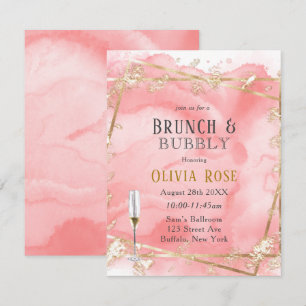 Roze Gold Fairytale Brunch & bubel Uitnodiging