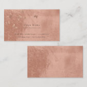 Roze Gold Faux Black Blush Cooper Vip Metallic Visitekaartje (Voorkant / Achterkant)