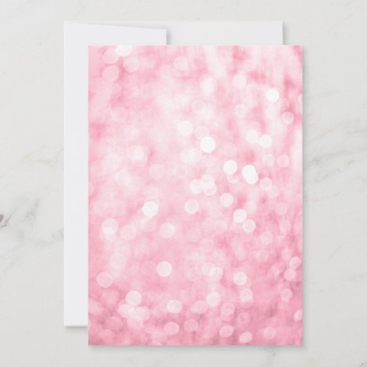 Roze Gold Faux Glitter Lights 16 oktober Kaart (Achterkant)