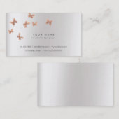 Roze Gold Faux White Grey Cooper Vip Parly Silver Visitekaartje (Voorkant / Achterkant)