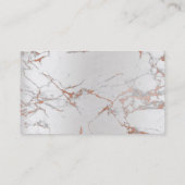 Roze Gold Faux White Grey Marble Vip Parly Silver Visitekaartje (Achterkant)