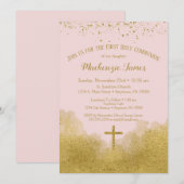 Roze Gold First Heilige Communistische Uitnodiging (Voorkant / Achterkant)