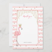 Roze Gold Flamingo bedankt je kaart (Voorkant)