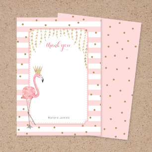 Roze Gold Flamingo bedankt je kaart